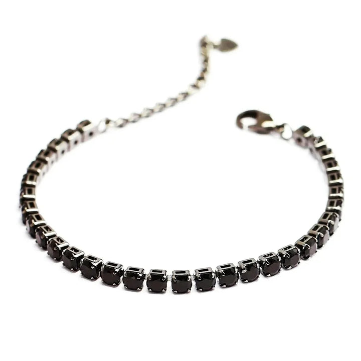 Stainless steel bracelet with black zirconia