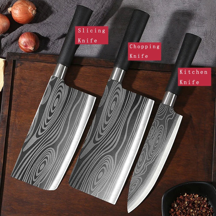 Laser stainless steel knife set