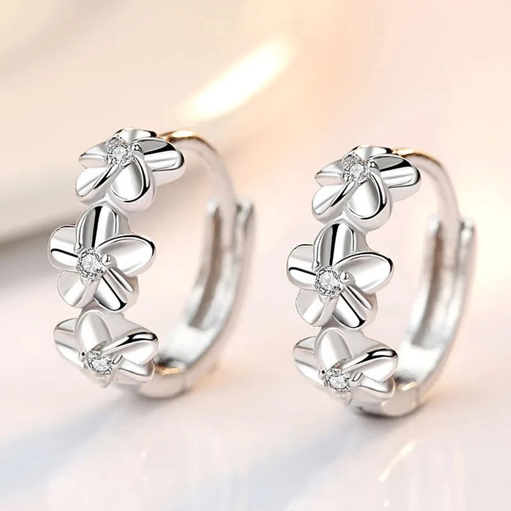 Flower shape 925 sterling silver earring