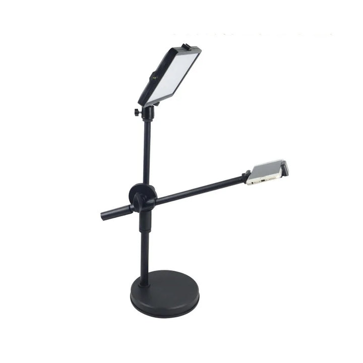 Hanging tripod with ring light for cell phone