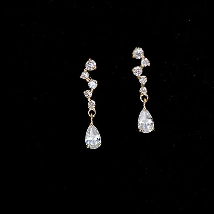 Stainless steel earrings with zirconia and stones