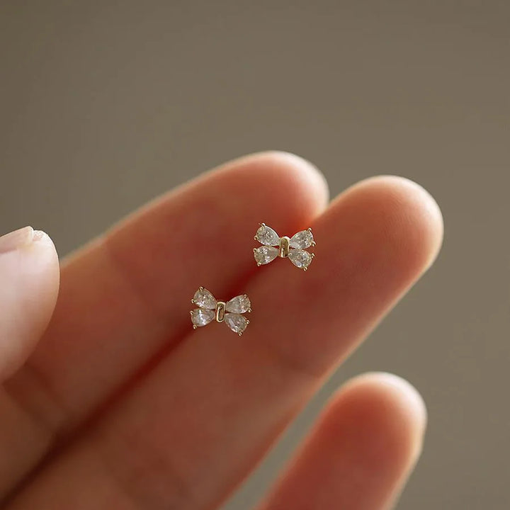 Stainless steel earrings with zirconia and stones