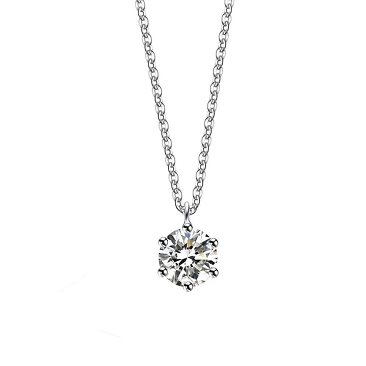 925 Sterling Silver Necklace with Shiny Moissanite Pendant