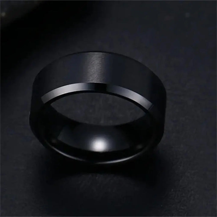 New Fashion Charm Jewelry Ring for Men Women Stainless Steel Black Rings Wedding Engagement Band Quality Matte Male Jewelry