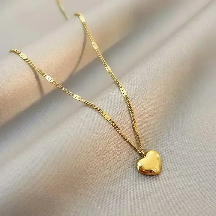 18k gold plated cord with heart pendant