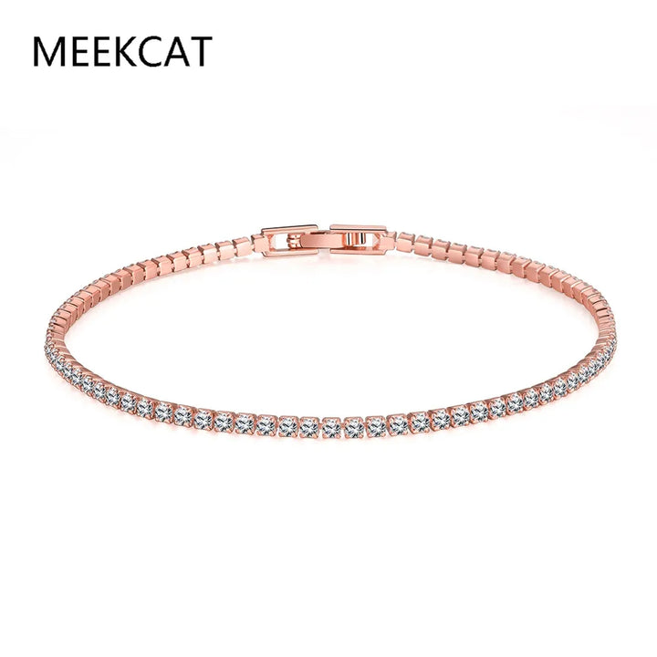 Bracelet in 925 sterling silver, rose gold and 14k gold plated with moissanites