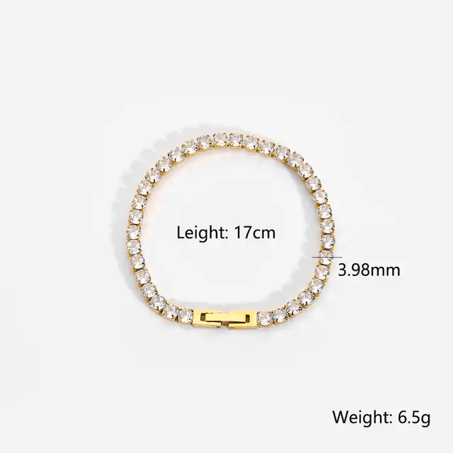 18K gold-plated stainless steel zirconia bracelet