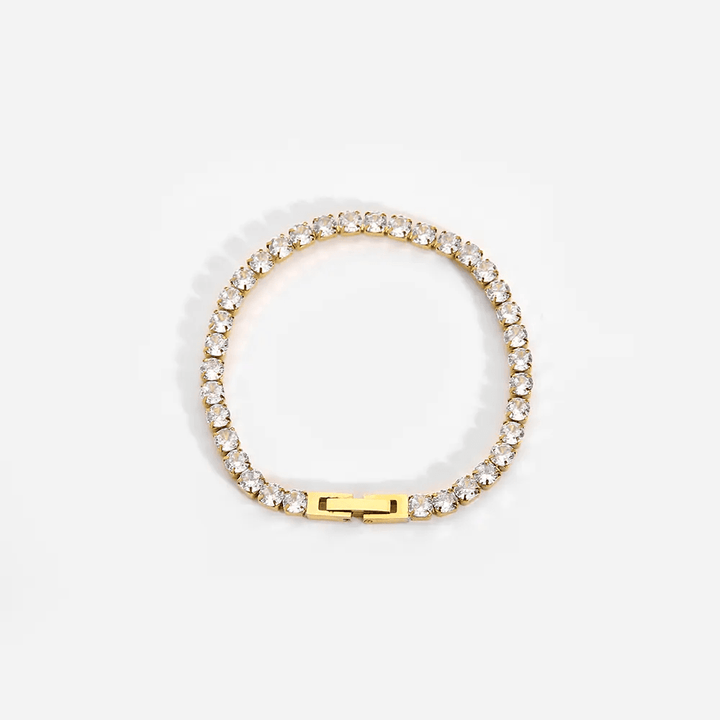 18K gold-plated stainless steel zirconia bracelet